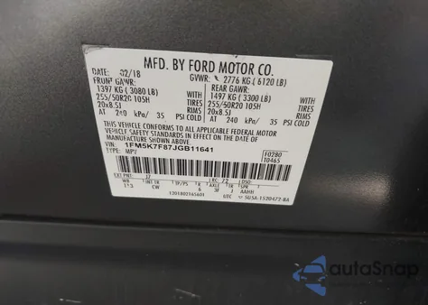 2018 Ford Explorer Limited из США, поврежденный, VIN 1FM5K7F87JGB11641